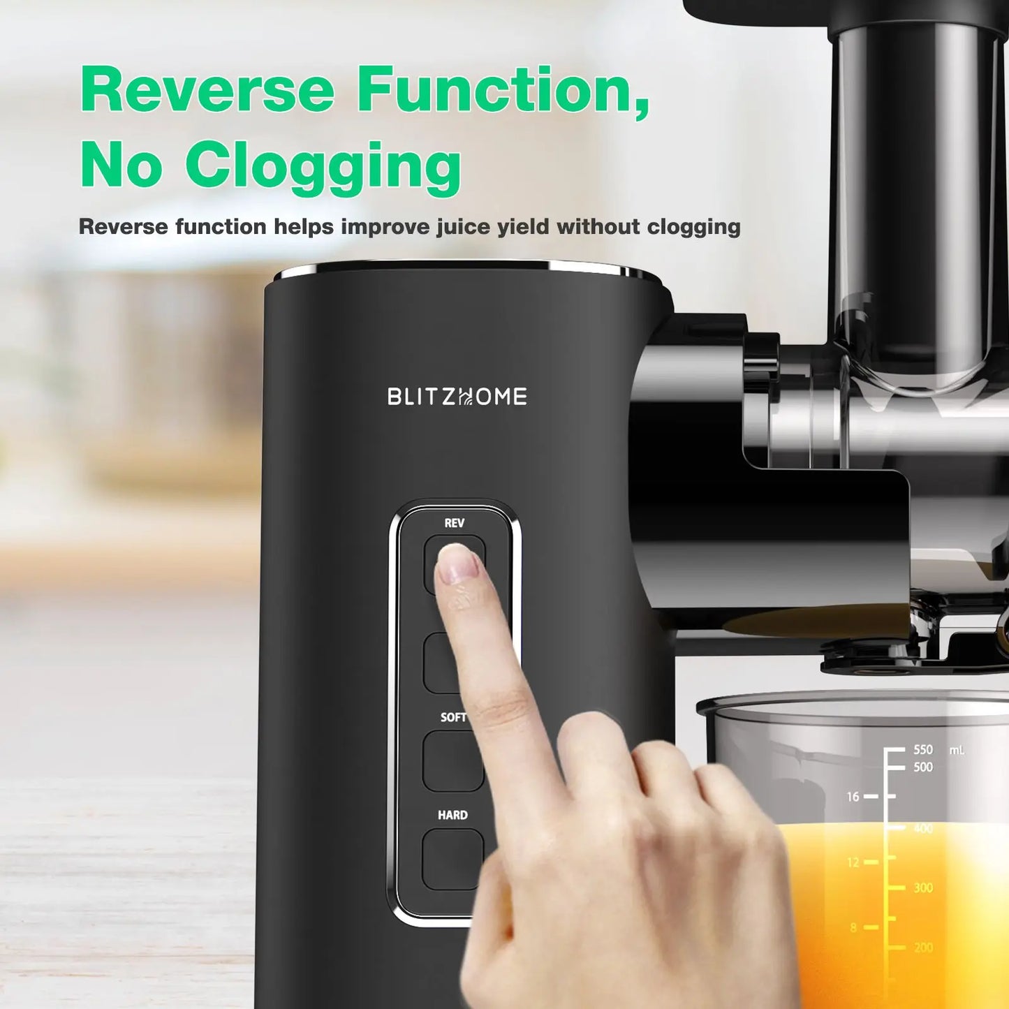 Blitzhome BH-JC01 Cold Press Juicer Slow Masticating