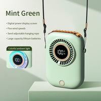 Portable Hanging Neck Fan with LED & 5 Speeds