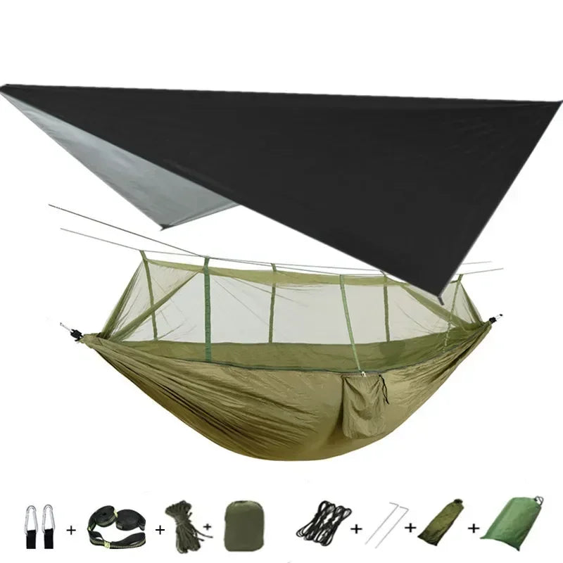Swallowtail Camping Hammock with Mosquito Net & Rainfly
