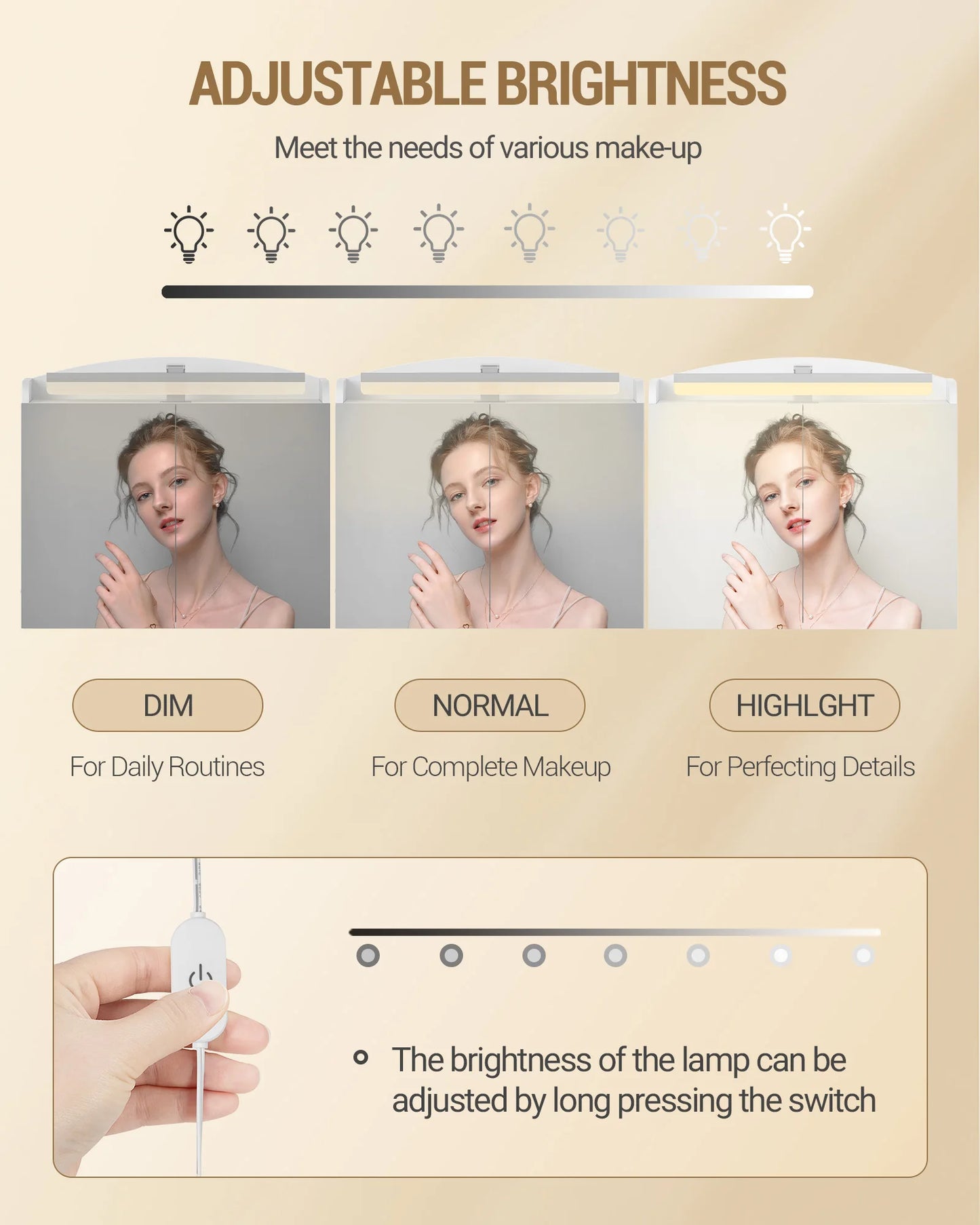 Hzuaneri Bathroom Mirror Cabinet with LED Lighting