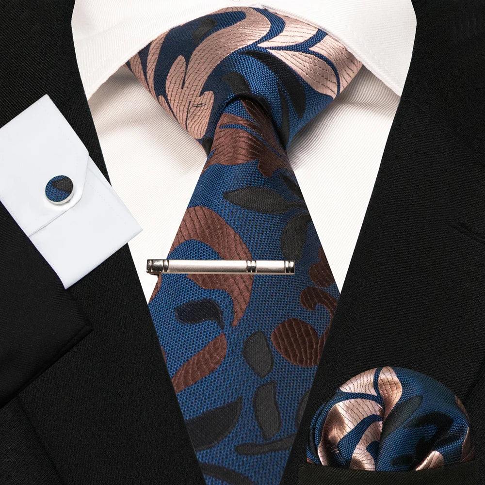 8cm Silk Men’s Tie Set with Pocket Square