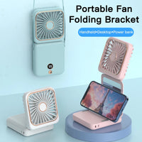 3-in-1 Mini Portable Neck & Handheld Fan with Power Bank