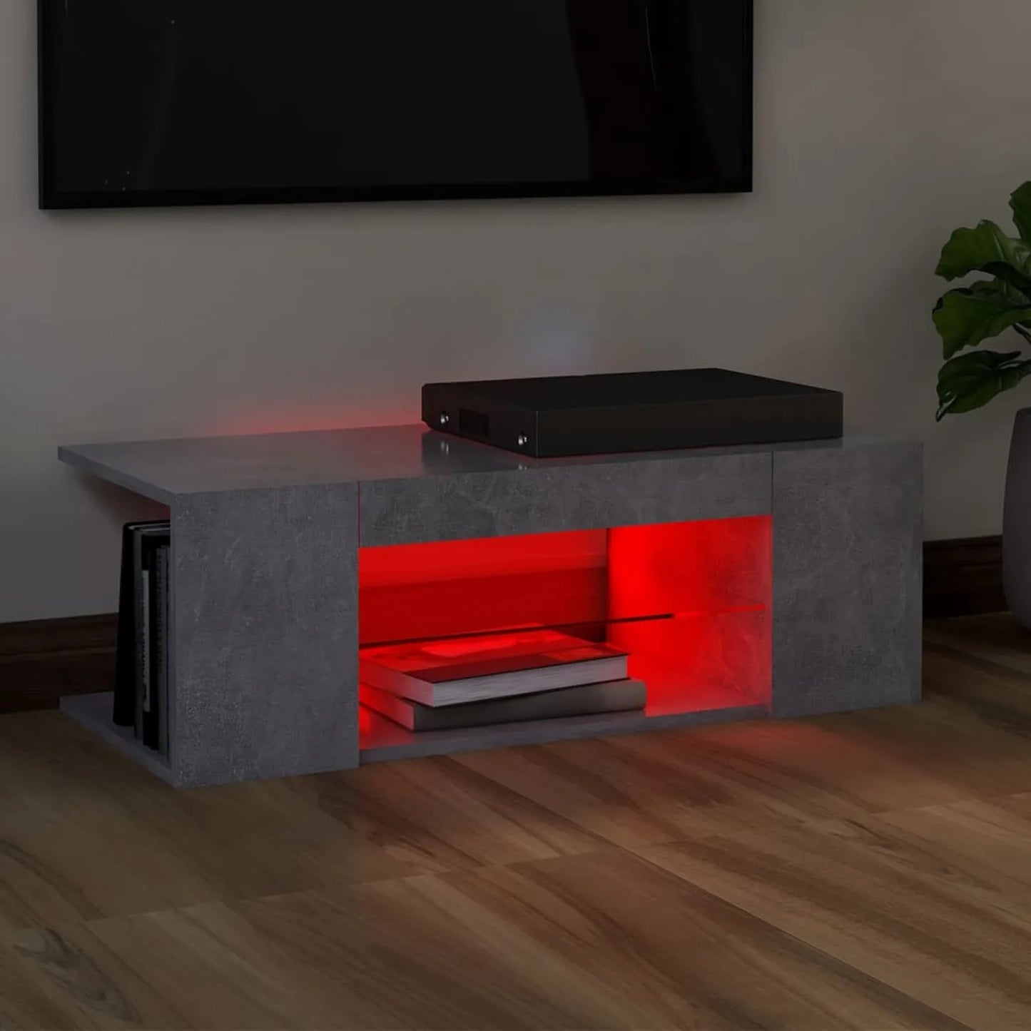 TV Cabinet Modern Living Room Furniture Luxury Deco with RGB LED lightLED Lights for Bdedroom Colour Changing 90x39x30 cm