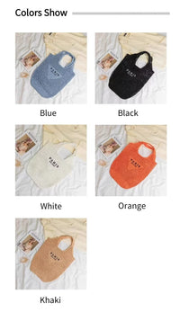 Women's Summer Beach Straw Style Tote Bag Handwoven Large Capacity Luxury Designer Travel Handbags Casual Portable Shoulder Bags