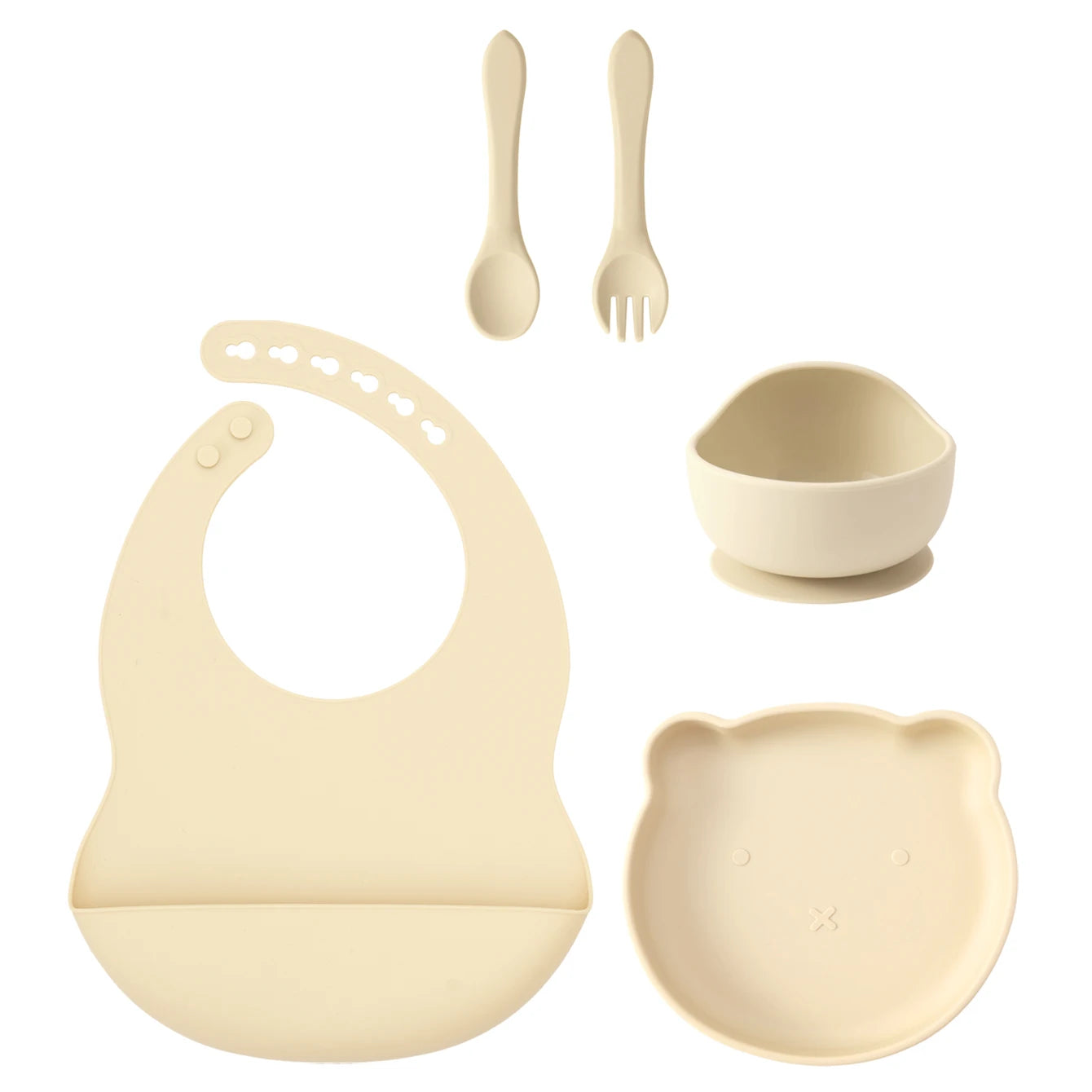 Kids 5PCS Silicone Feeding Set – BPA Free Dinnerware