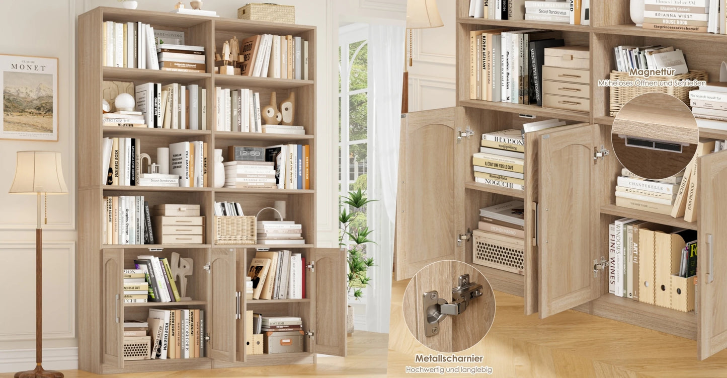 Getone Bookshelf Wardrobe with 12 Compartments & Doors