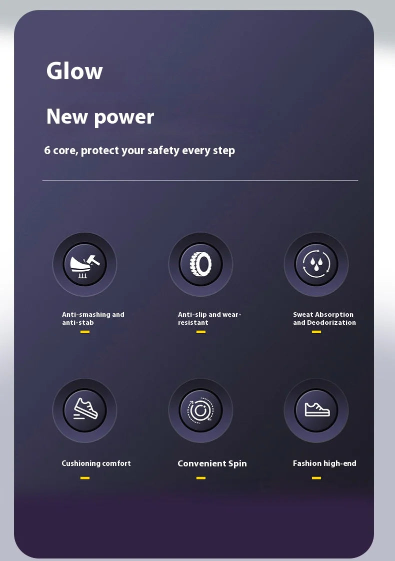 Men’s Steel Toe Safety Sneakers Anti-Smash Work Shoes