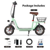 i12 Electric Scooter Foldable with Seat & Basket