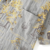 Men’s Cotton Kimono Pajama Robe – Jacquard Print Loungewear