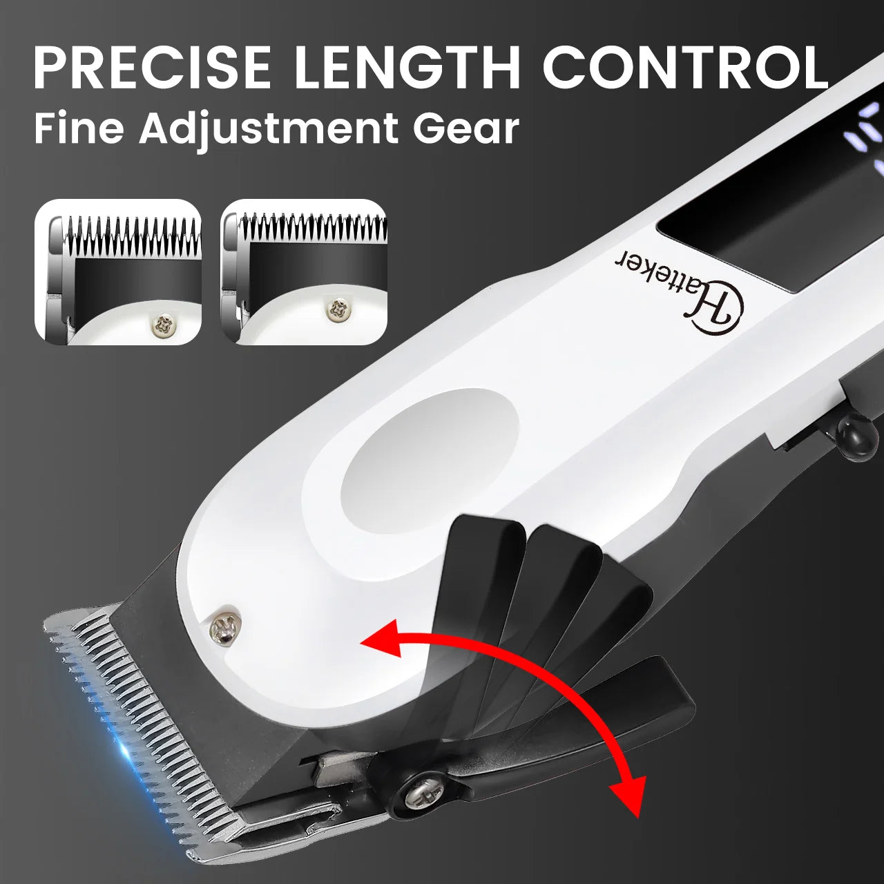 HATTEKER Professional Cordless Hair Clipper for Men