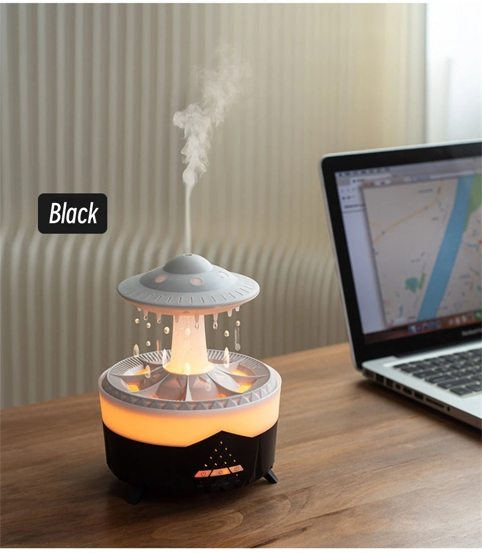 UFO Raindrop Remote Control Aroma Diffuser Electric Ultrasonic Air Humidifier Creative Water Drop Home Essential Oil Diffuser