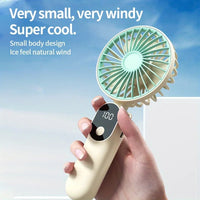 Foldable Mini Handheld Fan – 6 Speeds USB Rechargeable