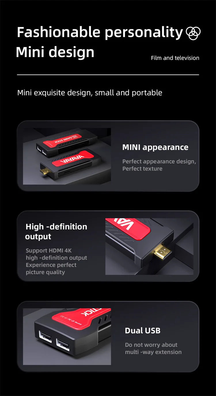 GD30 4K Retro Game Stick Console with 20,000+ Games