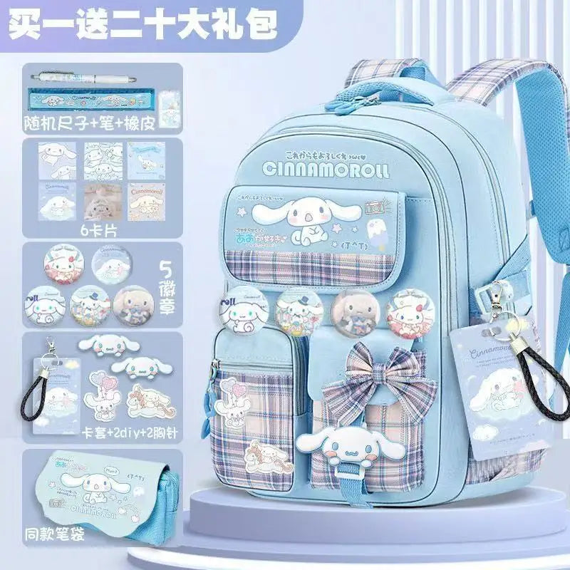 Sanrio Kuromi Schoolbag Girls' new 2024 high-volume spine-protecting light school backpack for grades 3-9