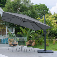 Breeins 3M Tilting Aluminium Cantilever Parasol – Dark Grey
