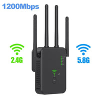 Wireless WiFi Repeater 2.4G 5Ghz Wi-Fi Amplifier Wi Fi Booster 1200 M Signal WiFi Long Range Extender Access Point