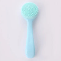 Silicone Facial Cleansing Brush Manual Makeup Residues Removal Face Cleaning Scrubber Long Handle Exfoliator Face Wash Brush