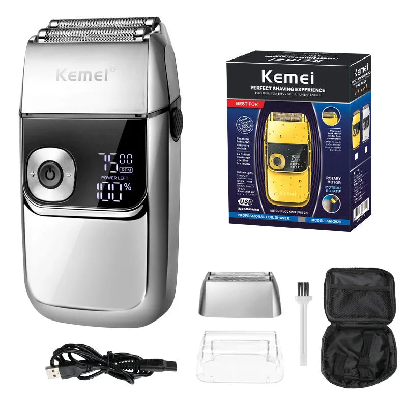 2-in-1 Electric Shaver & Hair Trimmer for Men KM-2028