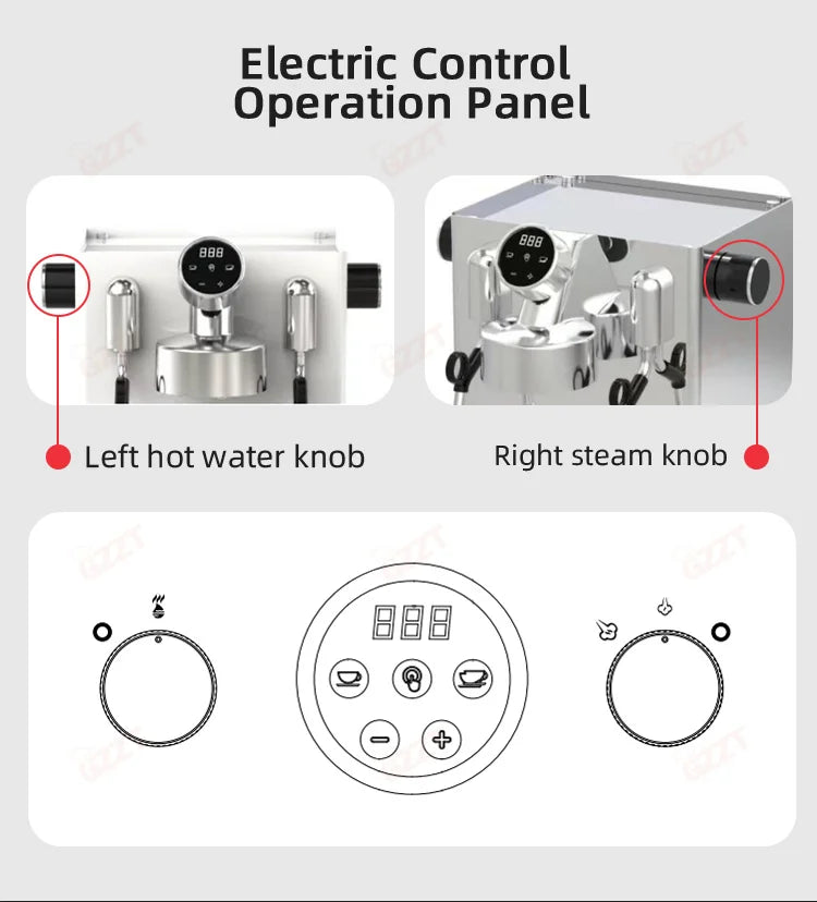 GZZT CM6005 Commercial Espresso Machine 3100W 220V