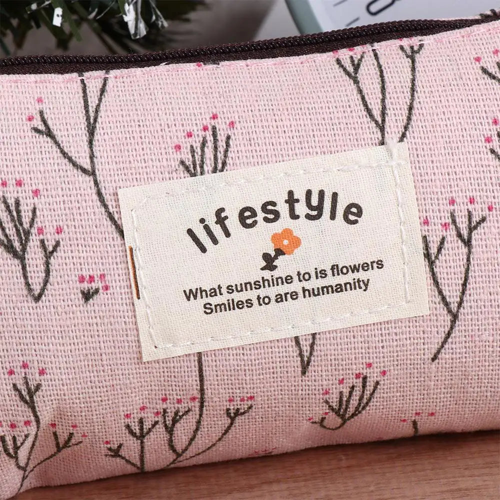 School Supplies Kawaii Fabric Student Makeup Bag Cosmetic Bag Pencil Bag Zipper Pouch Pencil Case Pen Bags
