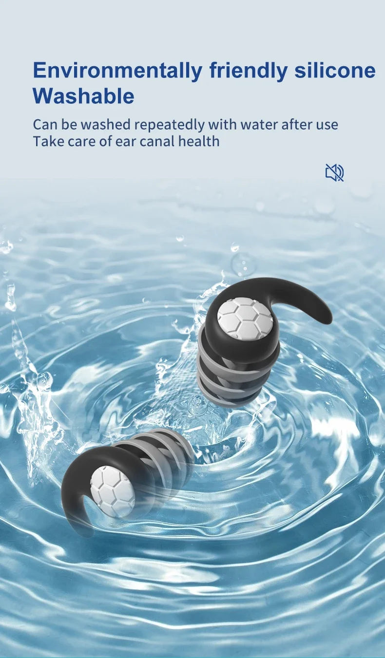 Soft Silicone Earplugs – Noise Canceling & Waterproof,