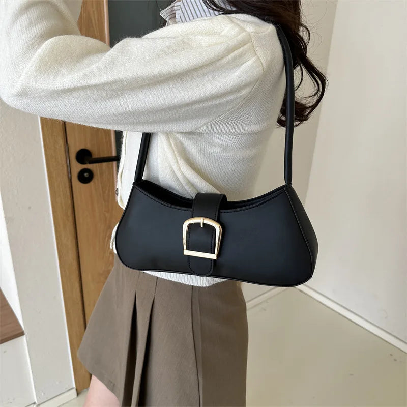 Women’s PU Leather Shoulder Bag – Vintage Soft Armpit Purse