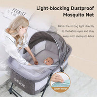 Sejoy 3 in 1 Rocking Crib Baby Bassinet Newborn Beside Sleeper Infant Sleeping Bed Convertible Anti-mosquito Foldable Portable