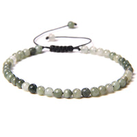 4MM Natural Stone Beaded Bracelet – Adjustable Unisex Quartz