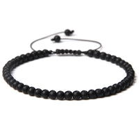 4MM Natural Stone Beaded Bracelet – Adjustable Unisex Quartz