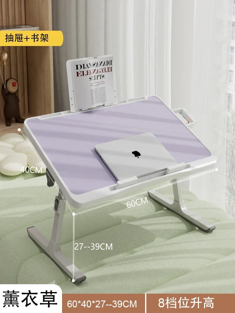 Modern Wooden Office Desk with Keyboard Shelf & Wheels