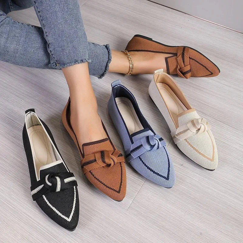 Women's Shoes Loafers Bowtie Ballet Flats Pointed