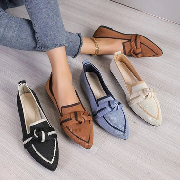 Women's Shoes Loafers Bowtie Ballet Flats Pointed
