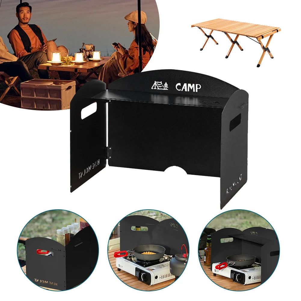 Foldable Gas Stove Windshield for Camping & BBQ