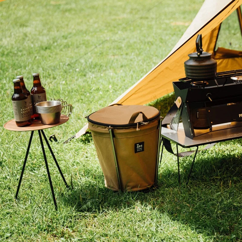 Outdoor Camping Trash Can, Foldable Storage, Round Bucket, Water Bucket, Self Driving Camping Cleaning, Portable Vehicle