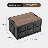 Folding Camping Storage Box Trunk Organizer & Bench