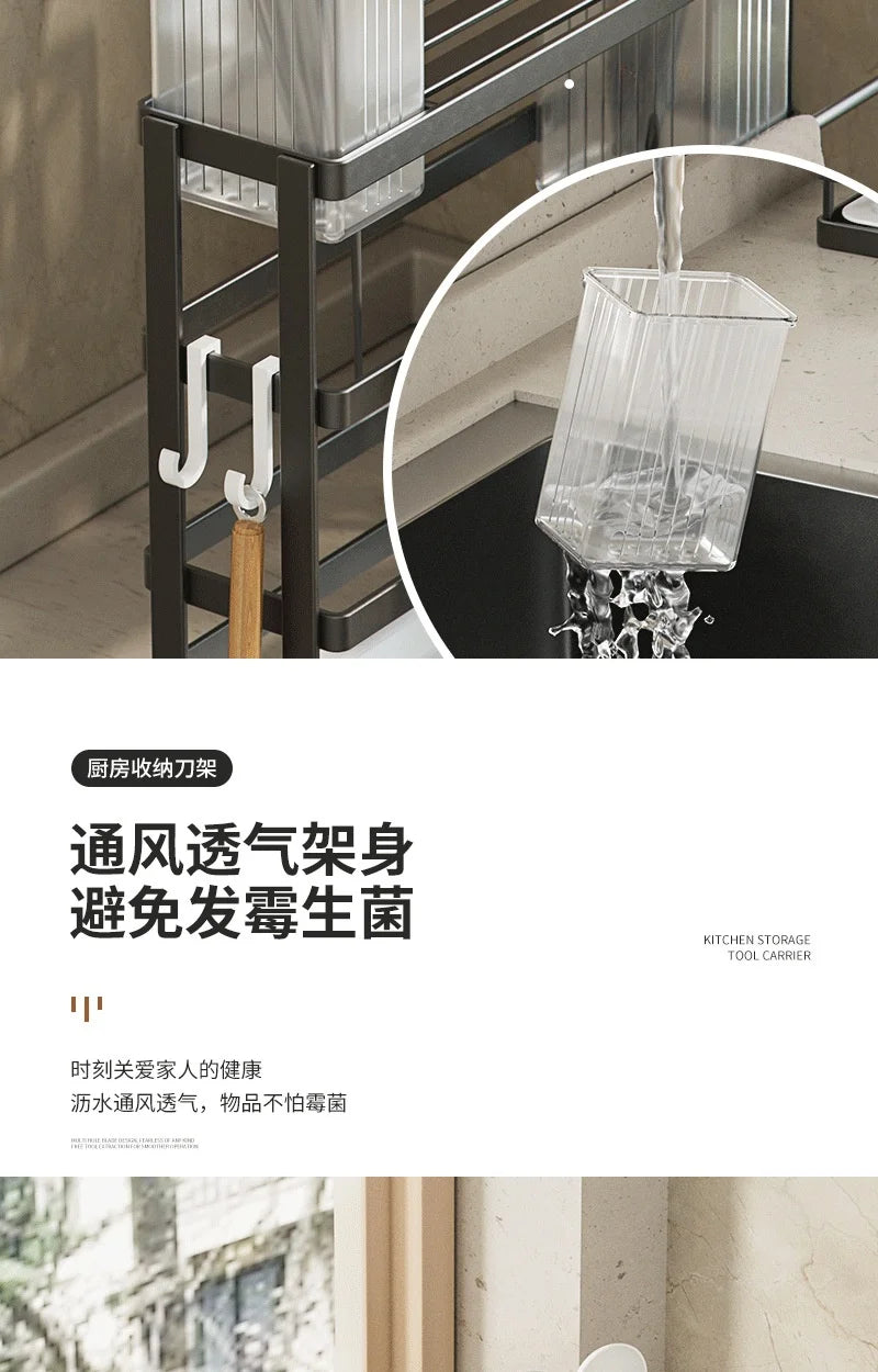 Wall-Mounted Stainless Steel Kitchen Storage Rack