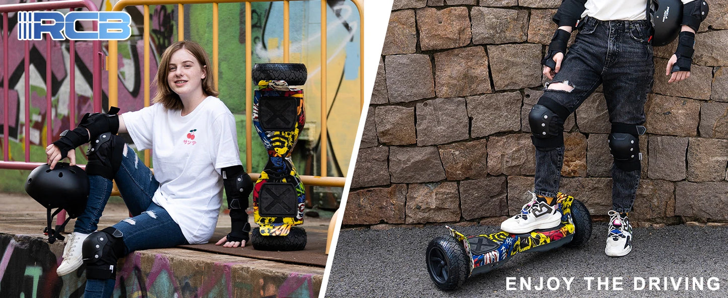 RCB Hoverboard 8.5" all terrain hoverboards, APP control, integrated LED Bluetooth with powerful motor, electric skateboard