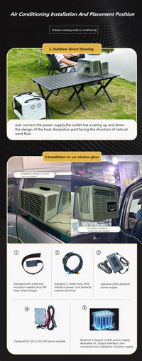 Outdoor Camping No Installation Mobile Air Conditioning Portable Parking Tent No Drainage Mini Refrigeration Air Conditioning