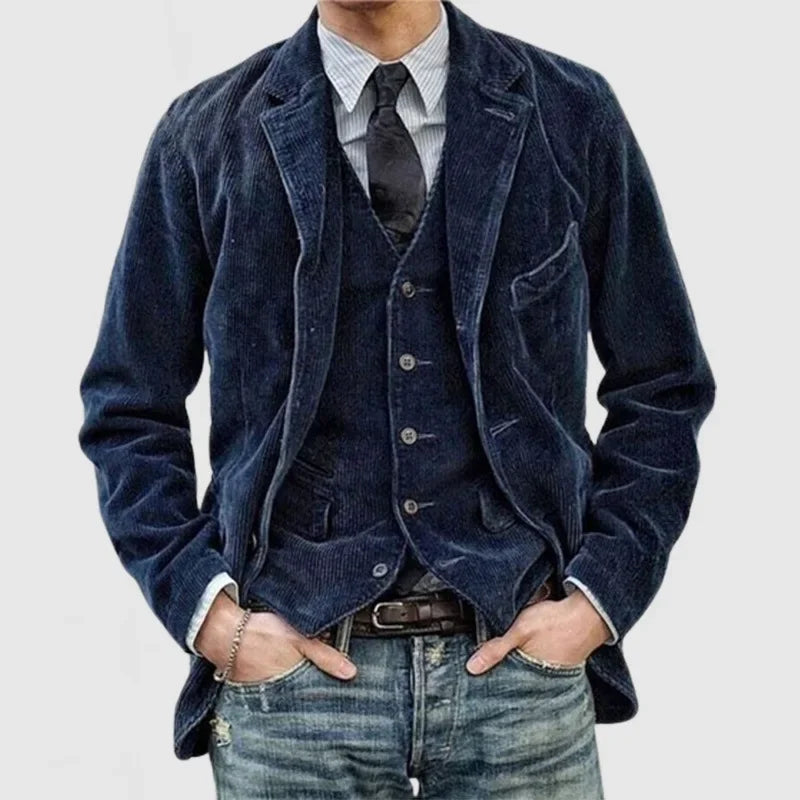 Men’s Corduroy Casual Suit Jacket – Autumn Fashion Coat