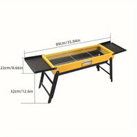 Foldable Camping BBQ Grill with Side Table
