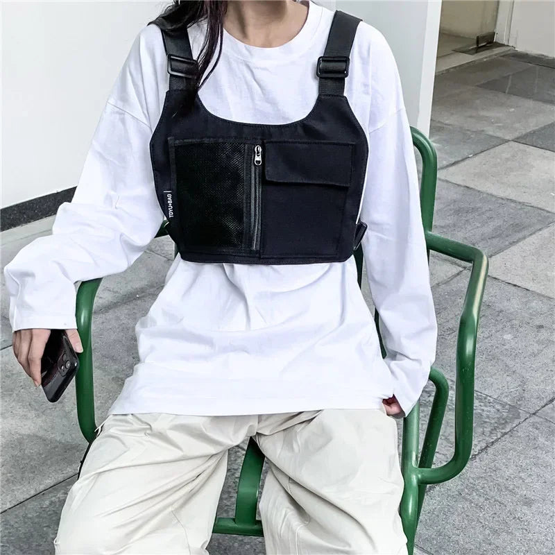 Unisex Hip-Hop Chest Rig Bag – Tactical Streetwear Vest
