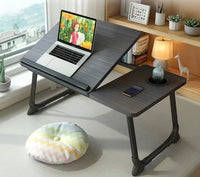 Work/Study in Bed Comfortably  Adjustable & Foldable Lap Desk with Cup Holder, Ventilated Design Prevents Overheating.