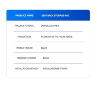 Leather Car Seat Storage Bag – Organizer & Garbage Holder