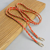 PU Leather Metal Chain Accessories Crossbody Shoulder Portable Wrist Bag Chain Strap Replacement Luggage Accessories Versatile
