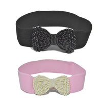 Women’s Large Bowknot Elastic Waist Belt for Dresses