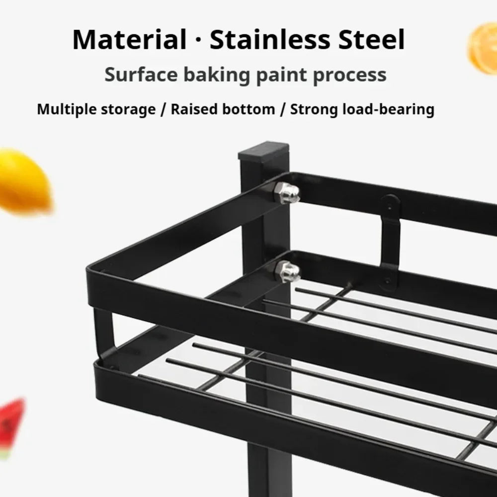2-Layer Stainless Steel Kitchen Storage & Dish Rack