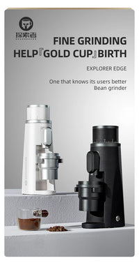 STARSEEKER EDGE Stainless Steel Burr Coffee Grinder 48MM Espresso Stepless Fineness Adjustment Electric Coffee Grinders Black