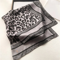 Leopard Print Square Scarf Women’s Silk Style