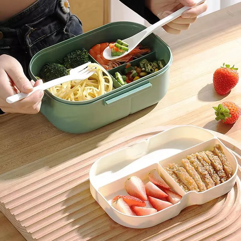 Portable Lunch Box with Spoon & Fork Food Storage
