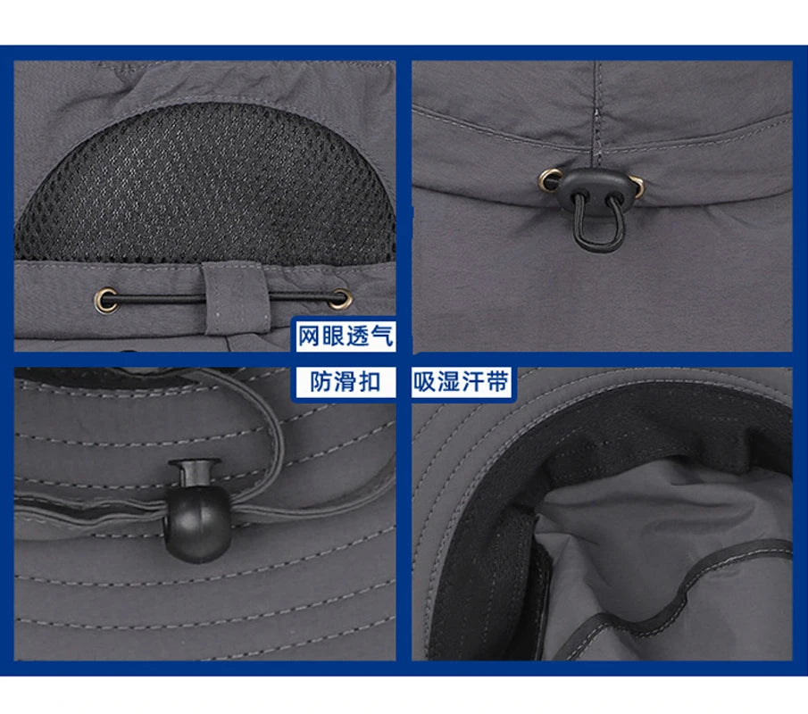 Men’s Panama Sun Hat with Neck & Face Cover